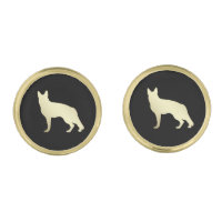 Gold German Shepherd Dog on Black