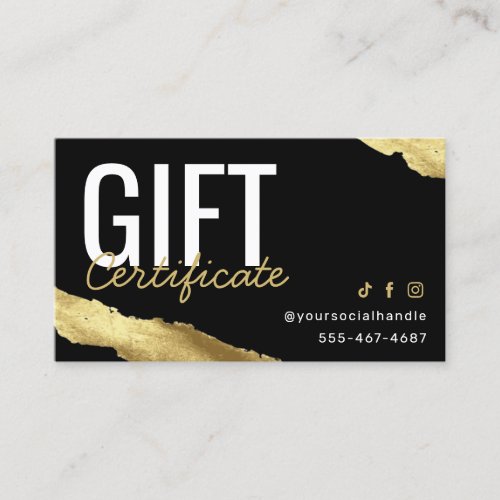 Gold Gift Certificate 
