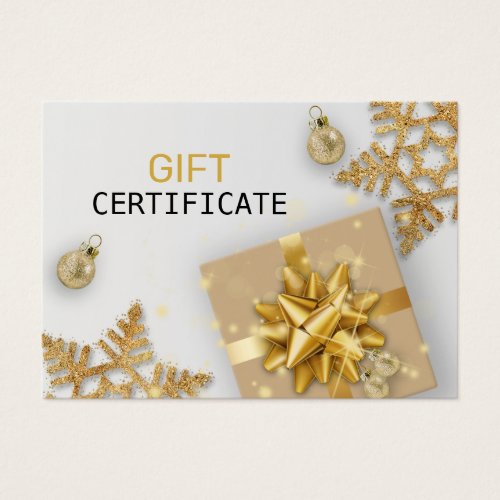 Gold Gift Christmas Ball Gold Snowflakes Gift Card