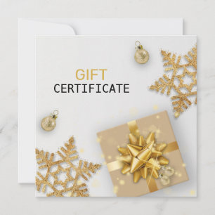 Gold Gift Gold Snowflakes Christmas Ball Gift Card