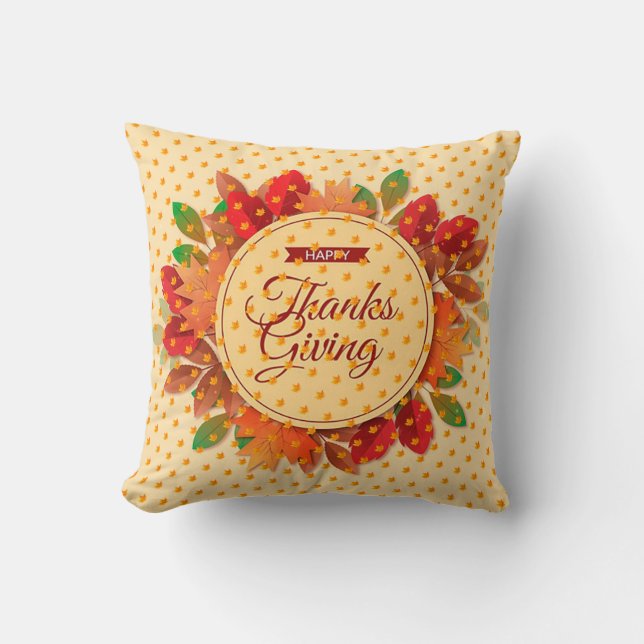 Gold Gift Thanksgiving Best Fall Time Throw Pillow (Front)