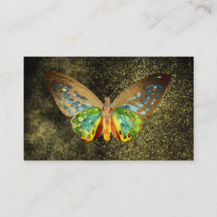 **  Gold Gilded Gold Glitter Butterfly Mystical Business Card