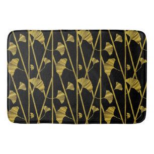 gold ginkgo bath mat