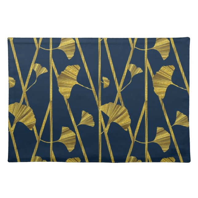 gold ginkgo cloth placemat (Front)
