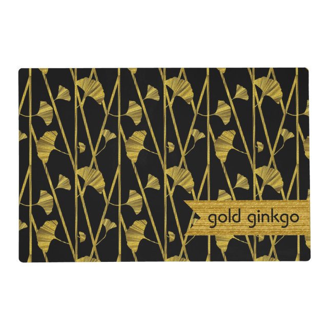 "gold" ginkgo laminated placemat (Front)