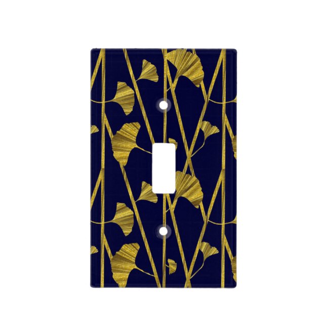 gold ginkgo light switch cover (Front)