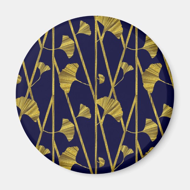 gold ginkgo magnet (Front)