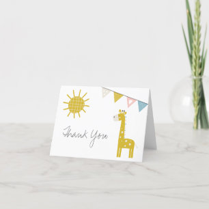 Gold Giraffe, Baby Shower Thank You Card
