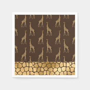 Gold Giraffe Chic Elegant Stylish Napkins