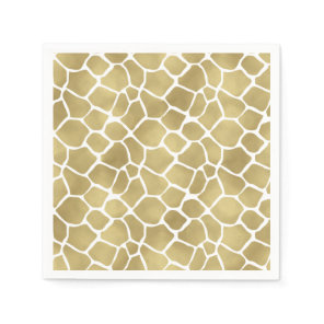 Gold Giraffe Print Paper Napkins