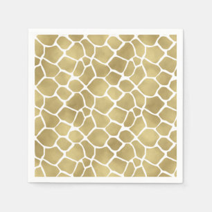 Gold Giraffe Print Paper Napkins