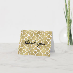 Gold Giraffe Print Thank You