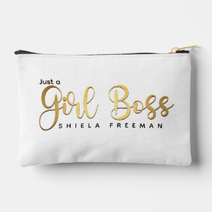 Gold Girl boss Best Boss EVER Best add name Accessory Pouch