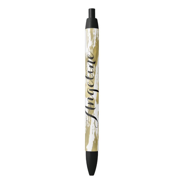 Gold Glam Abstract Personalized Pen (Front Vertical)