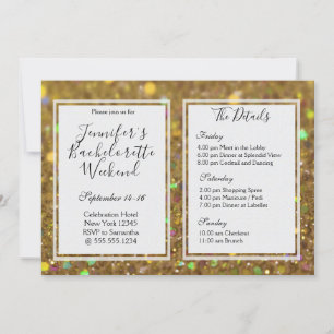 Gold Glam Bachelorette Weekend Party Invitation