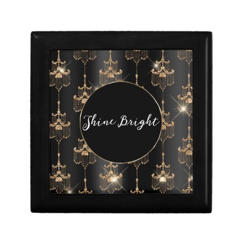 Gold Glam Black Chandeliers Gift Box