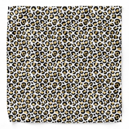 Gold Glam Black Leopard Print Bandana