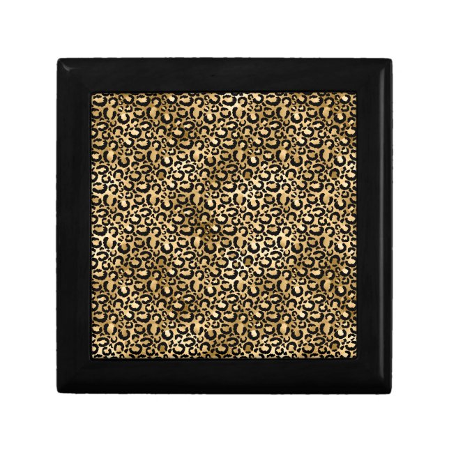 Gold Glam Black Leopard Print Gift Box (Front)