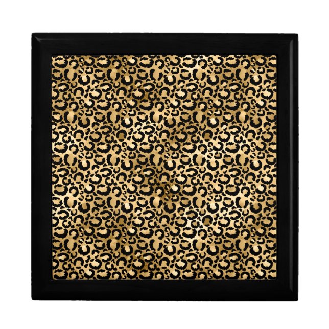 Gold Glam Black Leopard Print Gift Box (Front)