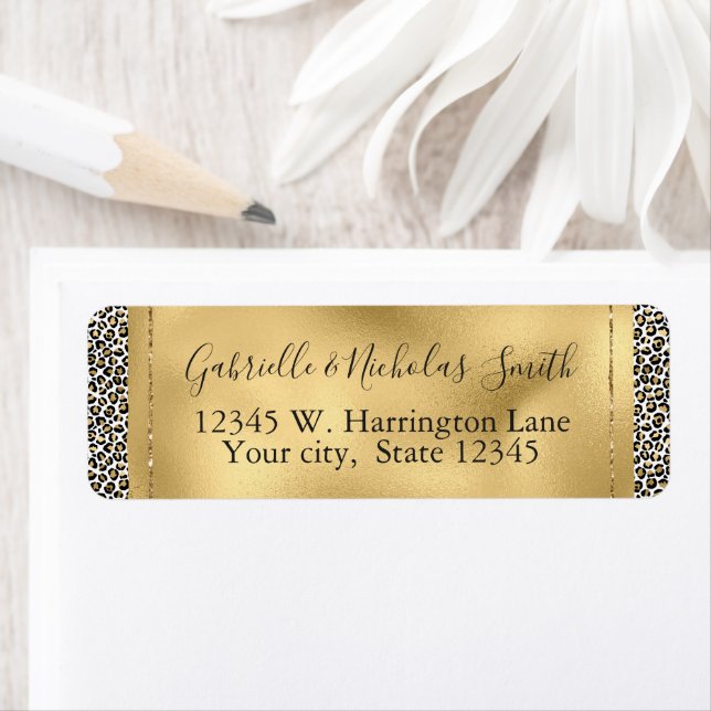 Gold Glam Black Leopard Print Label (Insitu)