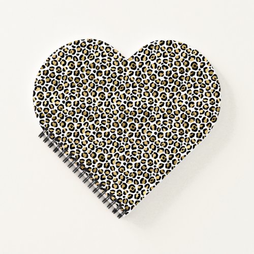 Gold Glam Black Leopard Print Notebook