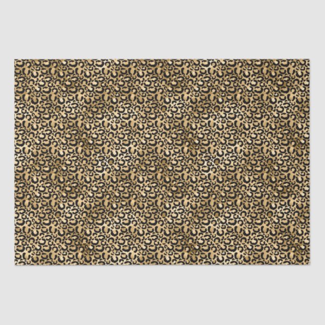Gold Glam Black Leopard Print Tissue Paper (Front)