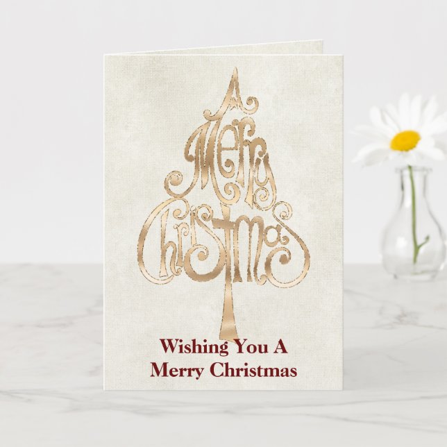Gold Glam Christmas Tree Card (Small Plant)