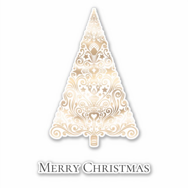 Gold Glam Christmas Tree Sticker (Front)
