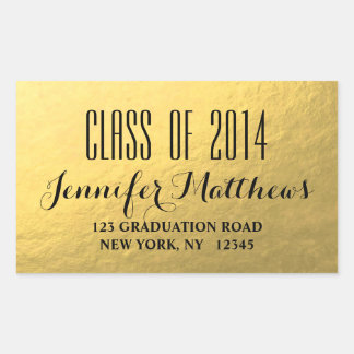 Gold Glam Class of 2014 Graduation Address Sticker