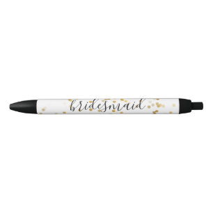 Gold Glam Confetti Bridesmaid Pen