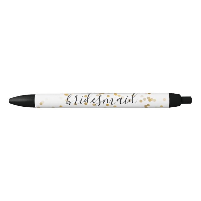 Gold Glam Confetti Bridesmaid Pen (Front)