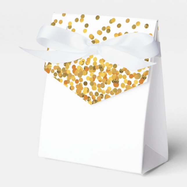 Gold Glam Confetti Dots Favor Boxes (Front Side)