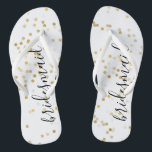 Gold Glam Confetti Flip Flops<br><div class="desc">Gold glam confetti wedding personalized bridesmaid flip flops</div>