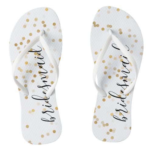 Gold Glam Confetti Flip Flops