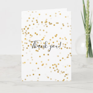 Gold Glam Confetti Letterpress Thank You Card