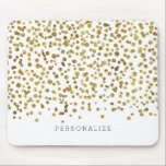 Gold Glam Confetti Mouse Pad<br><div class="desc">gold glam bling confetti you can personalize with your text</div>