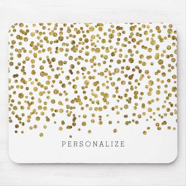 Gold Glam Confetti Mouse Pad (Front)