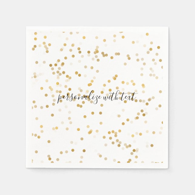Gold Glam Confetti Paper Napkins (Front)