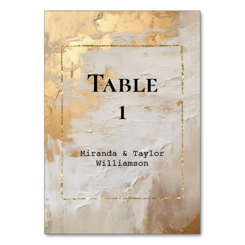 Gold Glam Cream White  Table Number