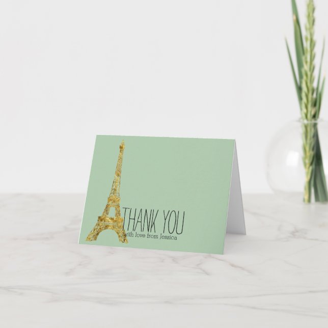 Gold Glam Eiffel Tower Thank you (Front)