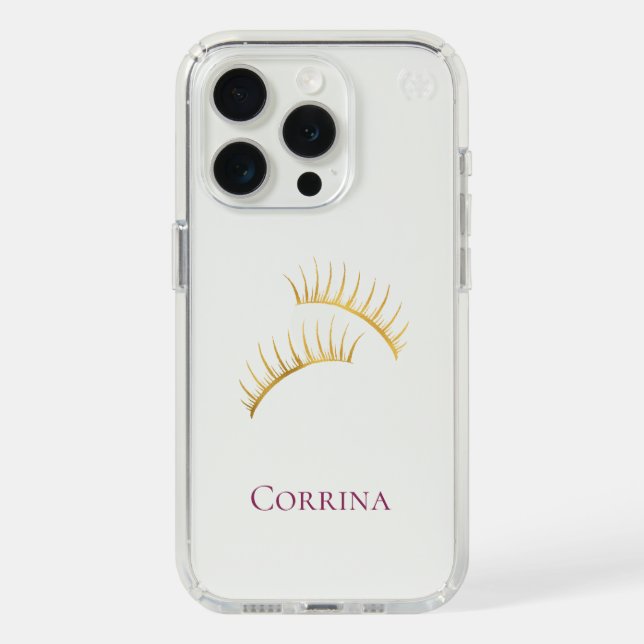 Gold Glam Eyelashes Speck iPhone Case (Front (White Titanium))