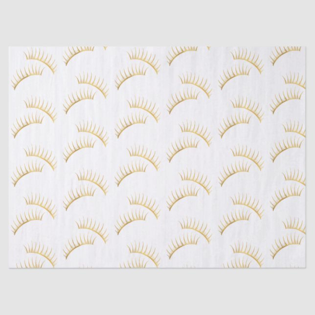 Gold Glam Eyelashes Tissue Paper (Front)