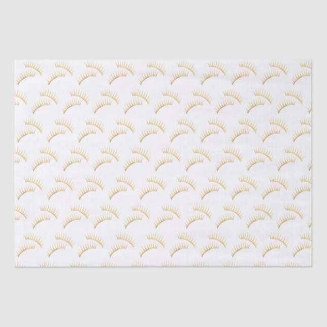 Gold Glam Eyelashes Tissue Paper (Front)