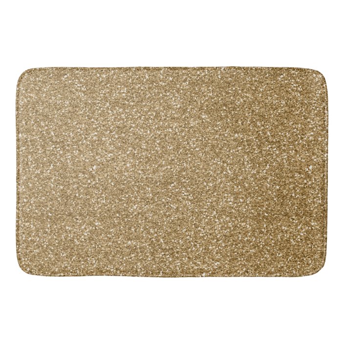 Gold Glam Faux Glitter Bath Mat Zazzle