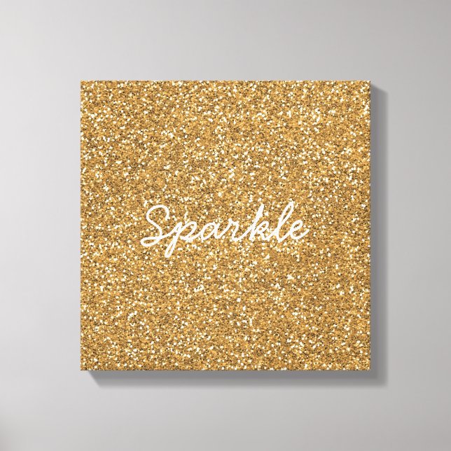 Gold Glam Faux Glitter Canvas Print (Front)
