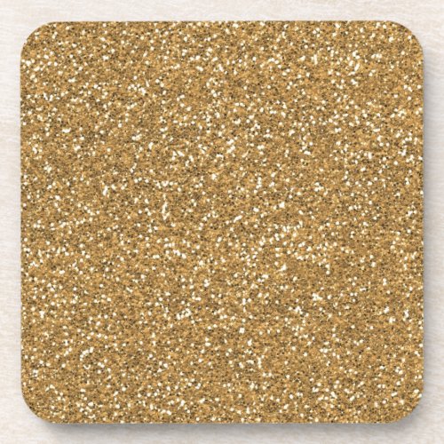 Gold Glam Faux Glitter Drink Coaster