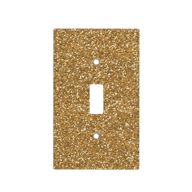 Gold Glam Faux Glitter Light Switch Cover (Front)