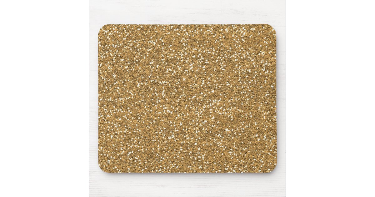 Gold Glam Faux Glitter Mouse Pad | Zazzle