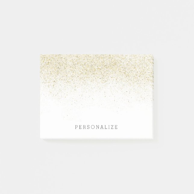 Gold Glam Faux Glitter Post-it Notes (Front)