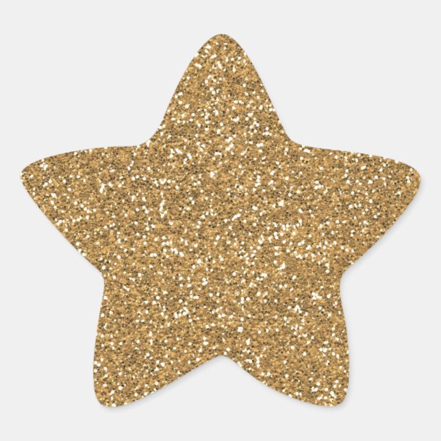 Gold Glam Faux Glitter Star Sticker (Front)